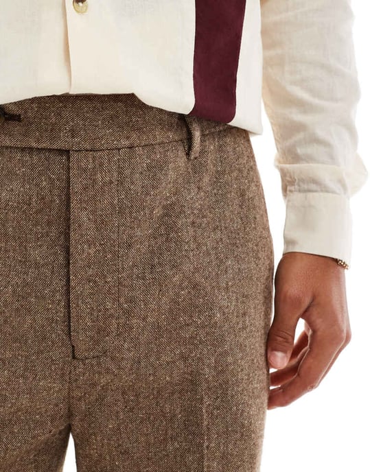 ASOS DESIGN smart tapered fit wool mix trousers - Image 3