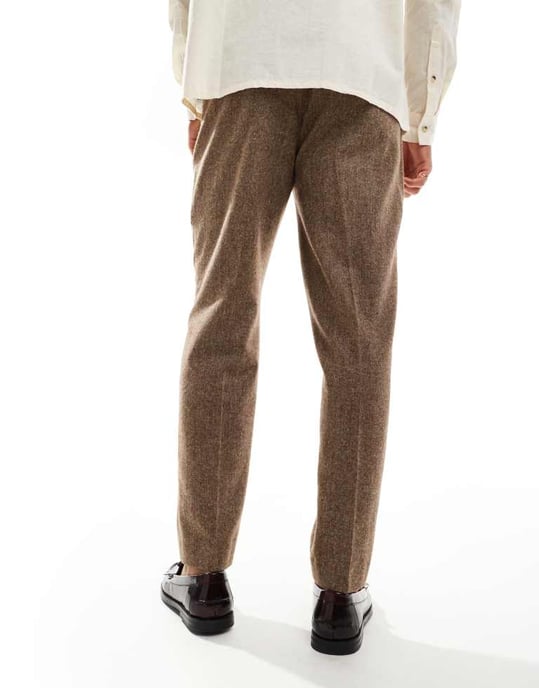 ASOS DESIGN smart tapered fit wool mix trousers - Image 4