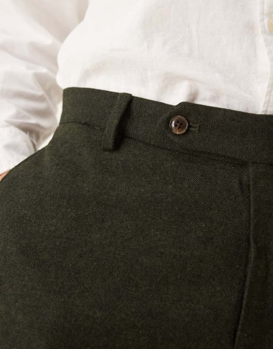 ASOS DESIGN smart tapered fit wool mix trousers in dark green - Image 3