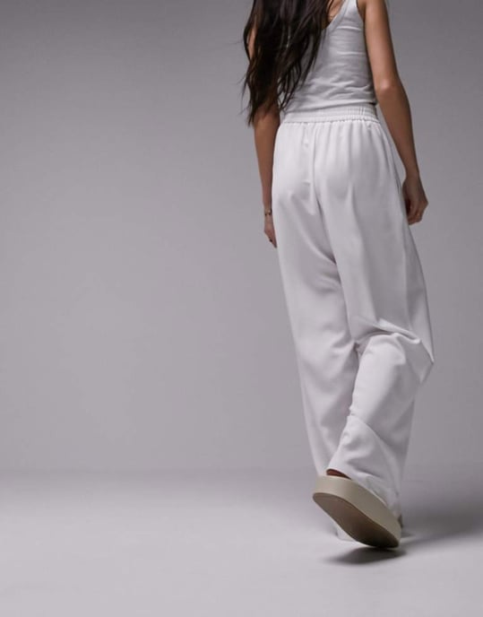 Topshop – Vita joggingbyxor med elastiska detaljer - Image 3