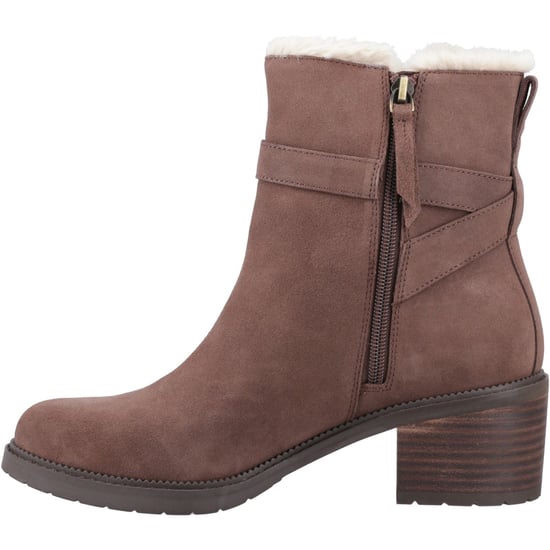 TOMS Hailey Buckle Leren Dames Enkellaarsjes in Eikenbruin met Hakken - Image 4
