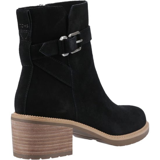 TOMS Hailey Buckle Lederen Zwarte Dames Enkellaarzen met Hak - Image 2