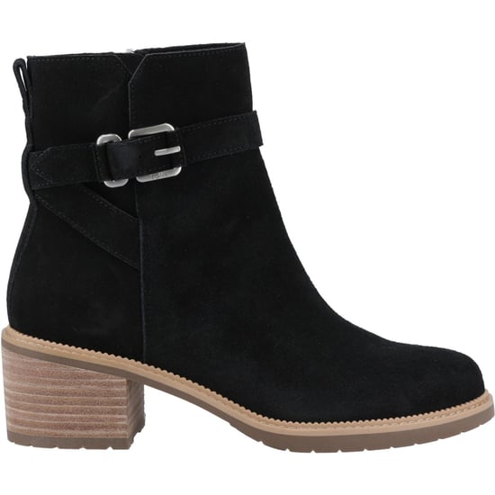 TOMS Hailey Buckle Lederen Zwarte Dames Enkellaarzen met Hak - Image 5