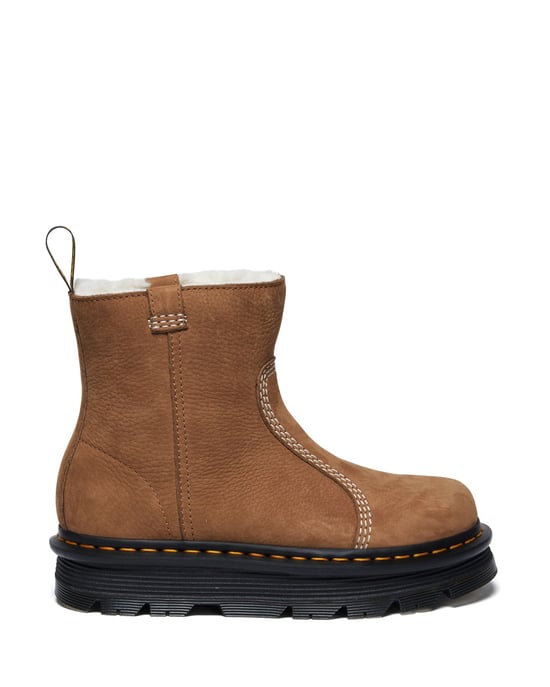 Dr. Martens Zebzag Rigger Nubuck Dames Bruine Laarzen - Image 2