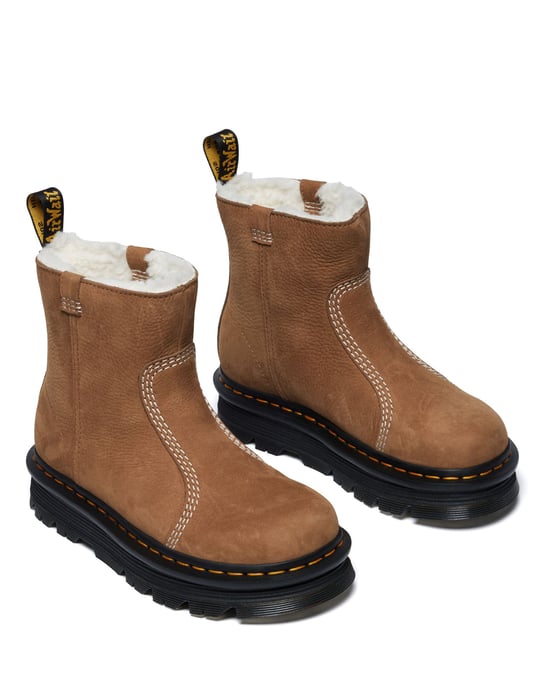 Dr. Martens Zebzag Rigger Nubuck Dames Bruine Laarzen - Image 4