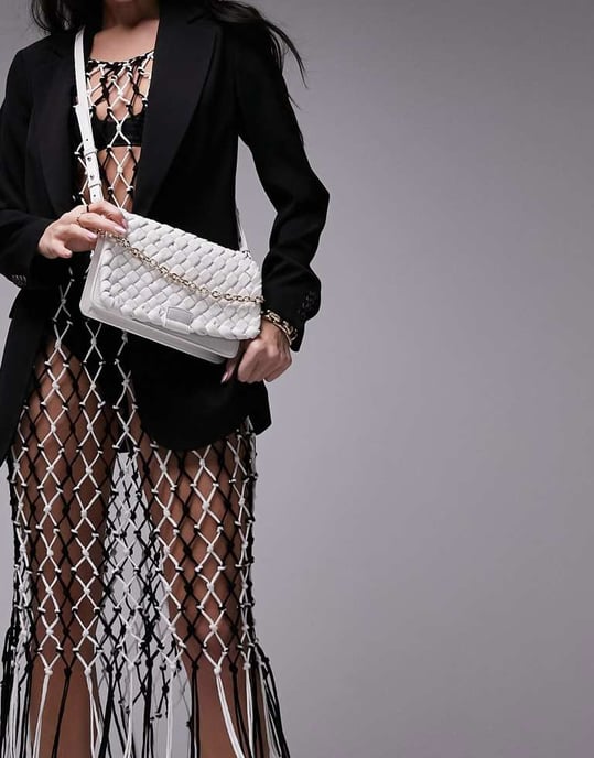 Topshop – Fran – Vit vävd axelväska - Image 3