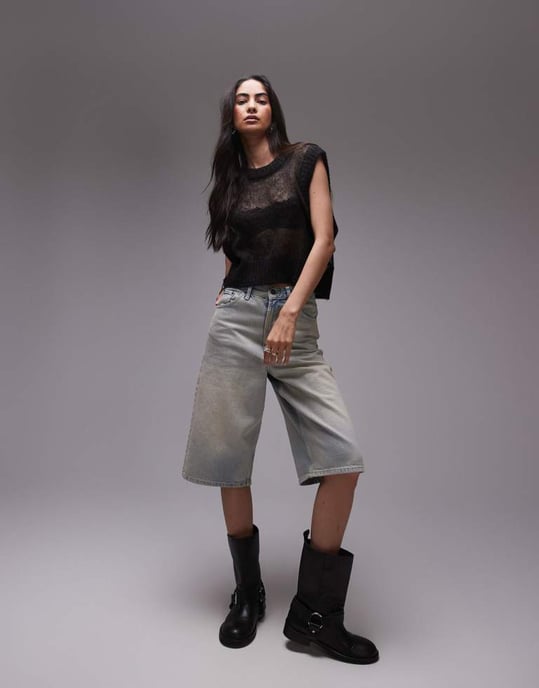 Topshop knitted sheer tank in black - Image 2