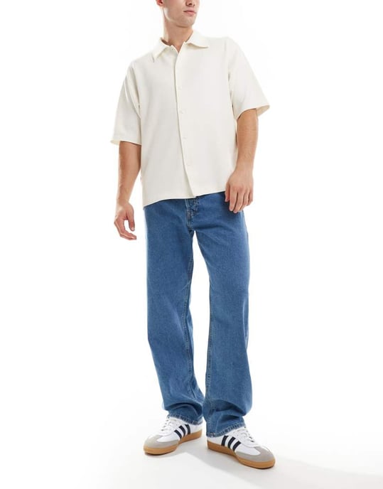 Jack & Jones Eddie loose jean in mid blue wash - Image 2