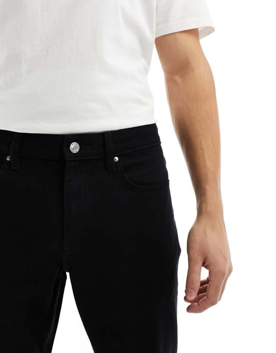 ASOS DESIGN no fade black tapered fit jeans - Image 4