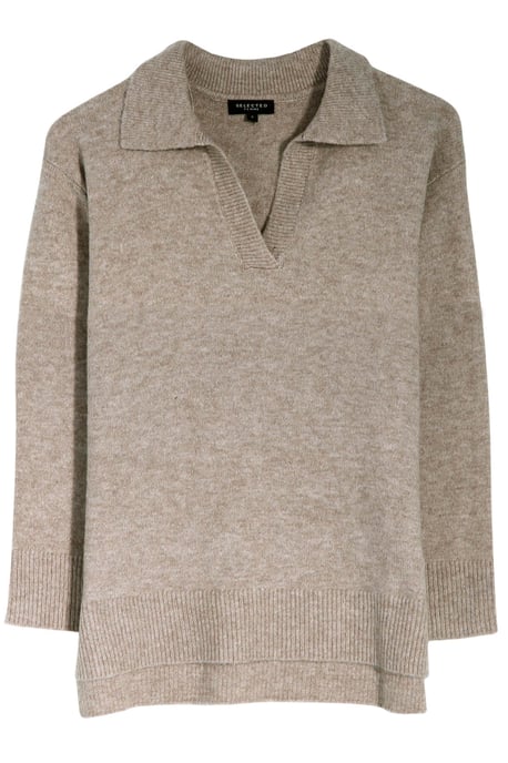 Collared Ribbed Trim Jumper - Image 4