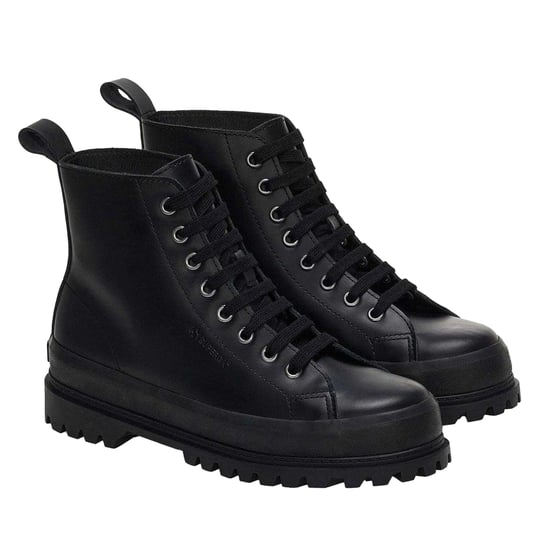 Superga Womens/Ladies 2644 Alpina Box Leather Ankle Boots (Black) - Image 1