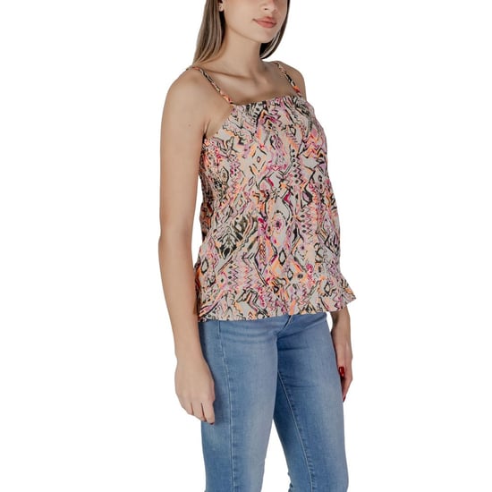 Geprinte Peplum Cami Top Mouwloos Vierkant Dektop - Image 3