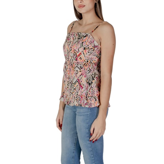 Geprinte Peplum Cami Top Mouwloos Vierkant Dektop - Image 4