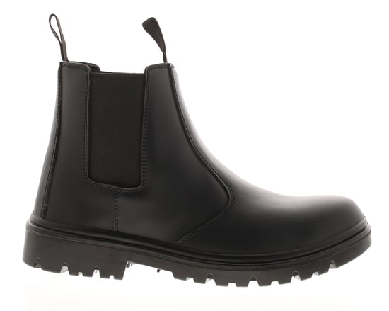 Tradesafe Mens Safety Boots Dealer Slip On Twin Gusset Steel Toe Cap Black - Image 2