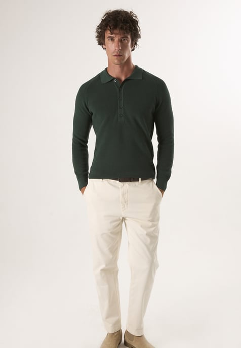 Pullover Polo Neck Buttoned Pullover - Image 2