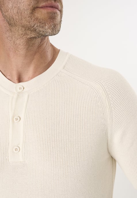 Pullover Crew Neck Buttoned Pullover - Image 2