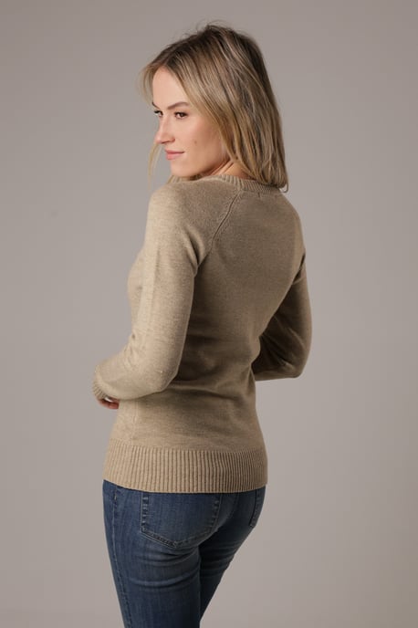 Camel Cosy Soft Touch Crew Neck Raglan Jumper - Image 2