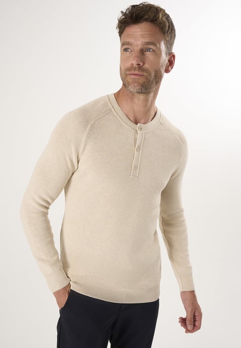 Pullover Crew Neck Buttoned Pullover - Image 2
