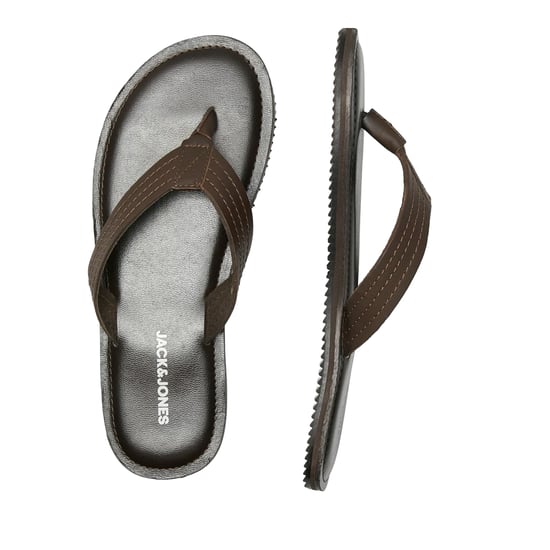 Jack And Jones Leren teenslippers heren Washton (Bruine steen) - Image 4