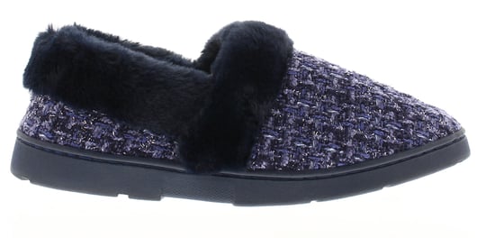 Strollers Womens Slippers Avon Slip On Fluffy Faux Fur Navy - Image 2