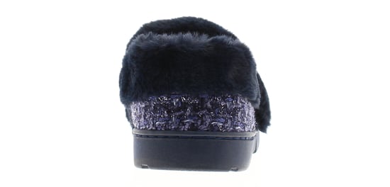 Strollers Womens Slippers Avon Slip On Fluffy Faux Fur Navy - Image 4
