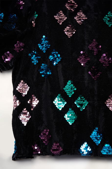 Sequin Shift Dress and Matching Scrunchie Outfit Set - Image 3
