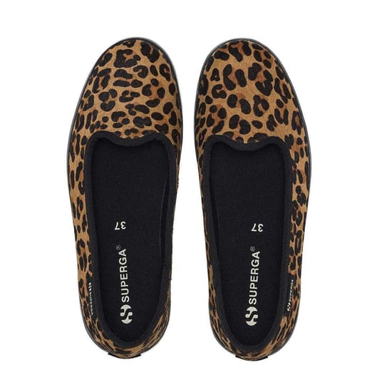 Superga Womens/Ladies 2441 Leopard Print Leather Calf Hair Ballerina Flats (Brown/Black) - Image 3