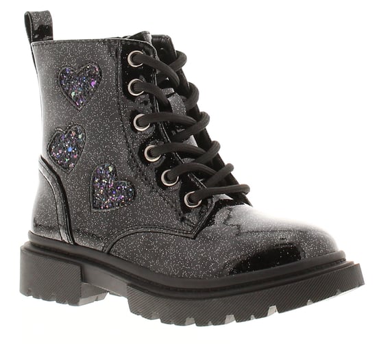 Princess Stardust Girls Boots Younger Ankle shimmer Zip Fasteningblack - Image 1