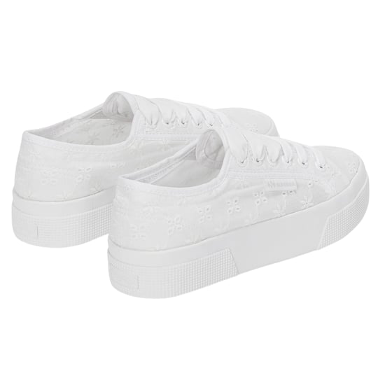 Superga Womens/Ladies 2740 Sangallo Flower Trainers (Total White) - Image 2