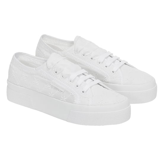 Superga Womens/Ladies 2740 Sangallo Flower Trainers (Total White) - Image 3