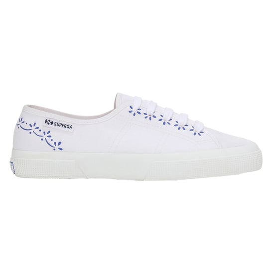 Superga Womens/Ladies 3750 Leggera Ceramic Print Trainers (White/Blue) - Image 1