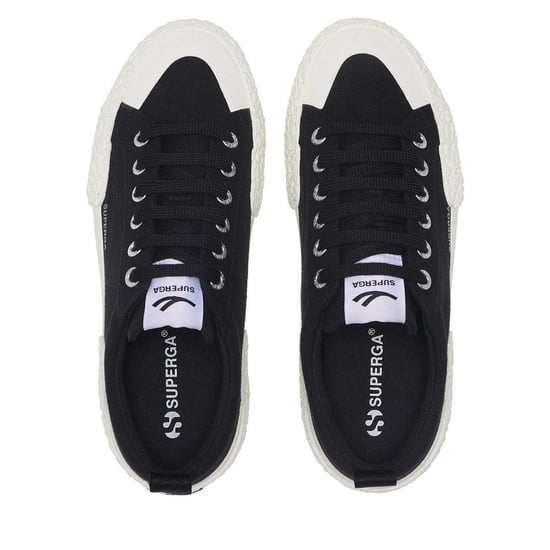 Superga Unisex Adult 2660 Stripe Big Bumpers Trainers (Black/Off White) - Image 3