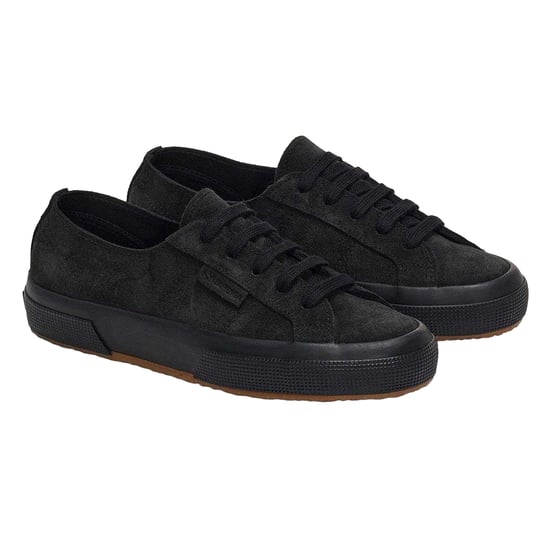 Superga Womens/Ladies Flesh Out Suede Trainers (Full Black) - Image 1