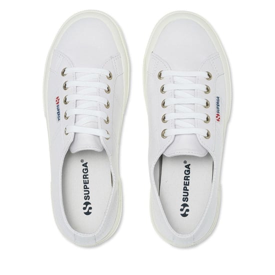Superga Unisex Adult 2750 Nappa Leather Trainers (Optical White/Avorio) - Image 3