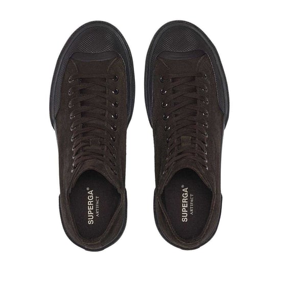 Superga Mens 2433 Works Flesh Out Suede High Top Trainers (Coffee) - Image 3