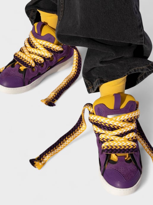 Lanvin Curb Sneakers Purple Yellow - Image 2