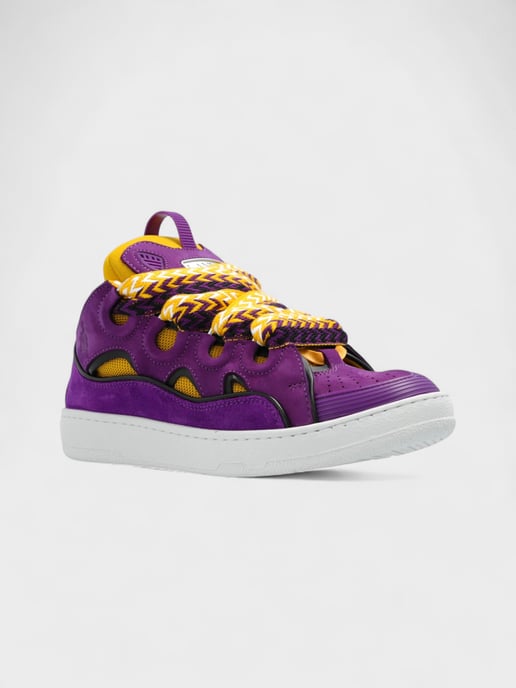 Lanvin Curb Sneakers Purple Yellow - Image 4