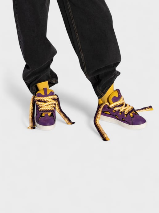 Lanvin Curb Sneakers Purple Yellow - Image 6