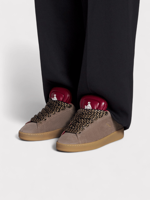 Lanvin X Future Hyper Curb Sneakers Leather Suede Brown - Image 2