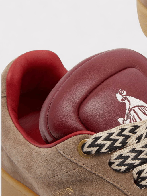 Lanvin X Future Hyper Curb Sneakers Leather Suede Brown - Image 3