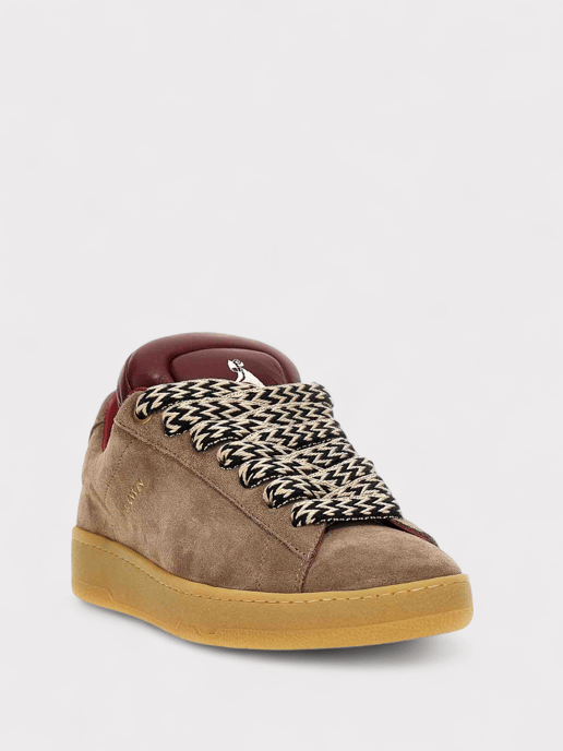 Lanvin X Future Hyper Curb Sneakers Leather Suede Brown - Image 4