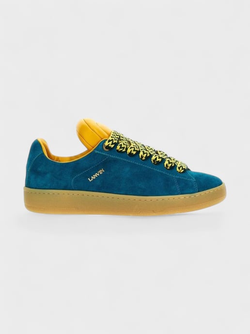 Lanvin x Future Hyper Curb Suede Sneakers Blue - Image 1