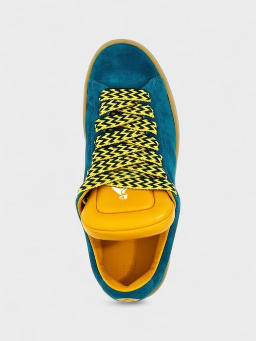 Lanvin x Future Hyper Curb Suede Sneakers Blue - Image 3