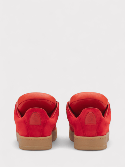 Lanvin X Future Hyper Curb Sneakers Leather Suede Red - Image 5
