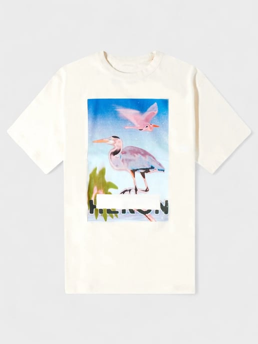 Heron Preston Censored Heron Short Sleeeve Tee Off White - Image 1