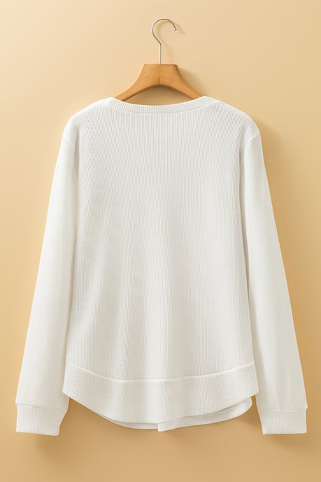 Layered Hem Waffle Knit Top - Image 6