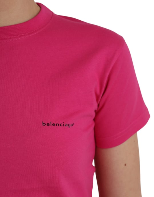 Balenciaga Logo T-shirt Korte Mouw Roze - Image 5
