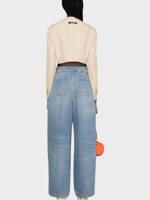 Palm Angels Buttons Cropped Blazer Beige - Image 2