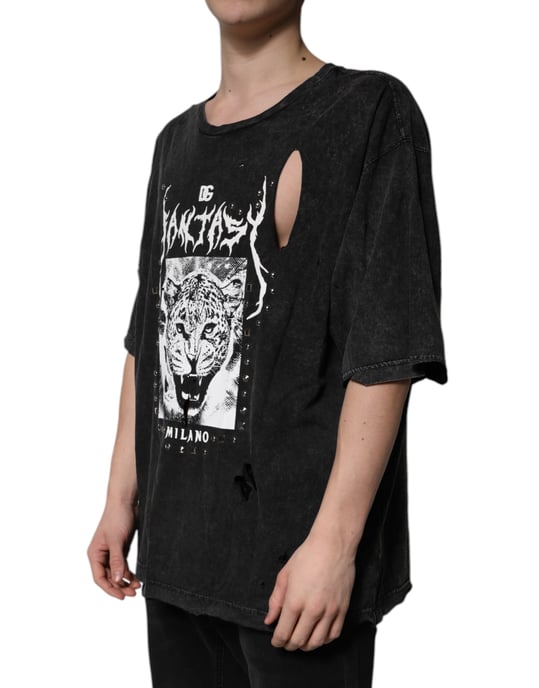 Leopard Graphic Tee Distressed - Image 3