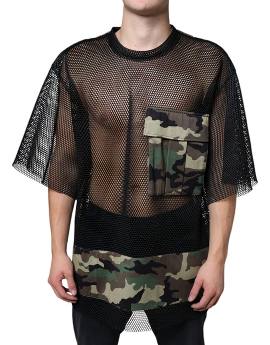 Mesh Paneel T-shirt Camouflageprint - Image 1